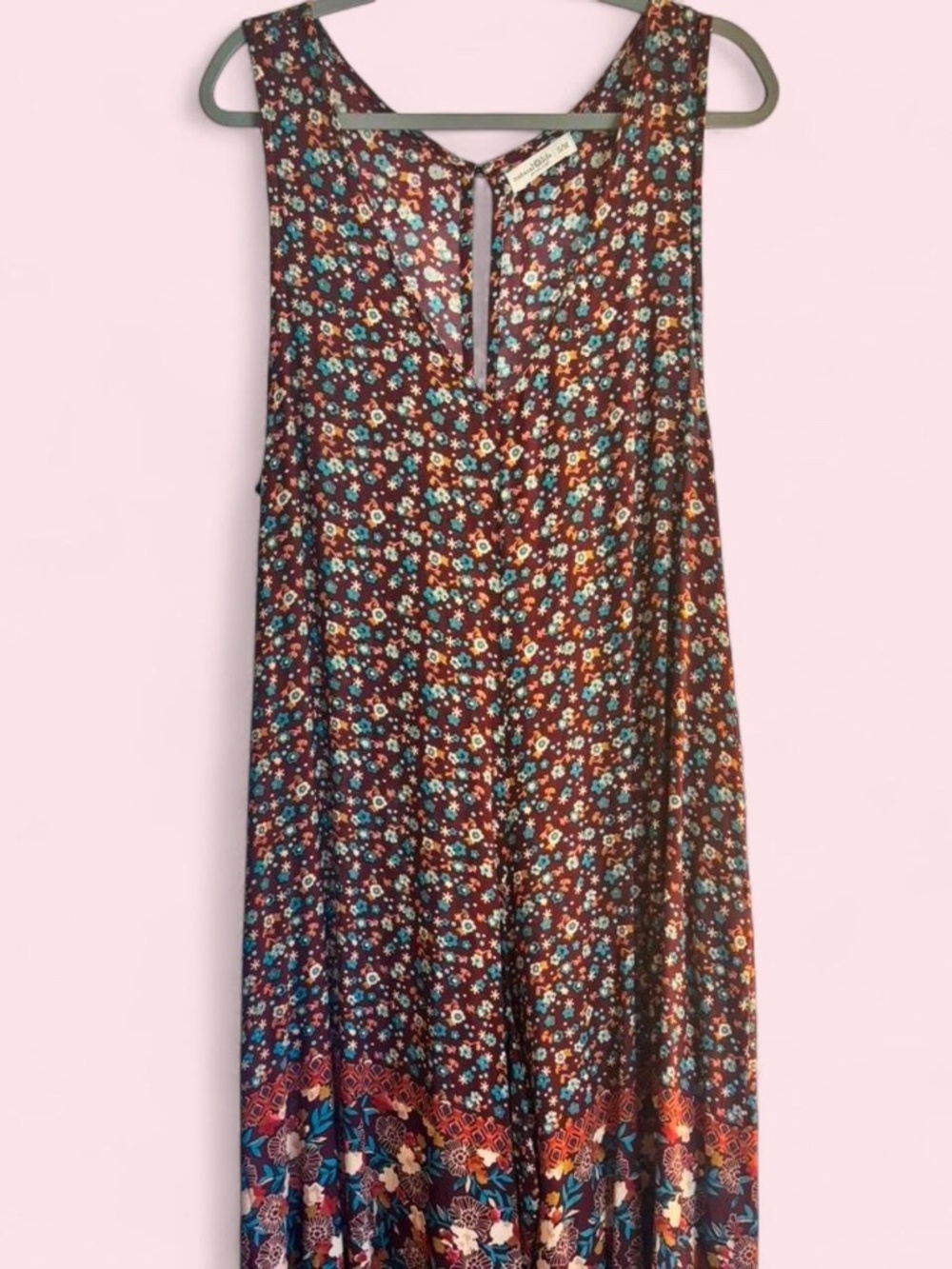 NATURAL LIFE Brown Floral Maxi Jumpsuit